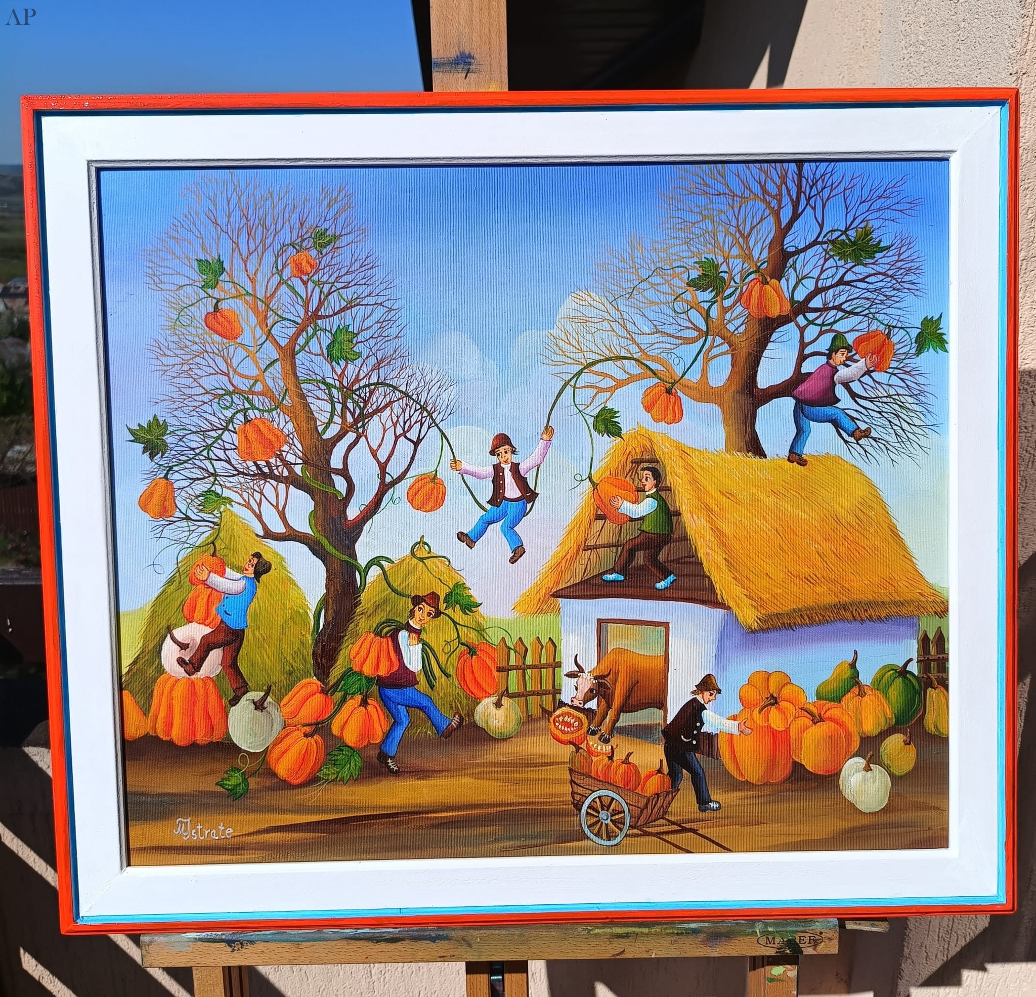 Recolta - Maricela Istrate - arta naiva - Pictură contemporană - Vaslui