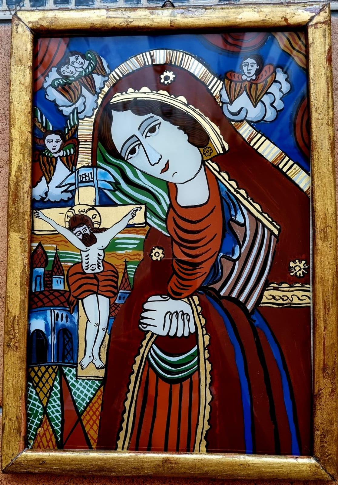 Icoană pe sticlă Maica Domnului - Lucrări cu temă religioasă - Brașov
