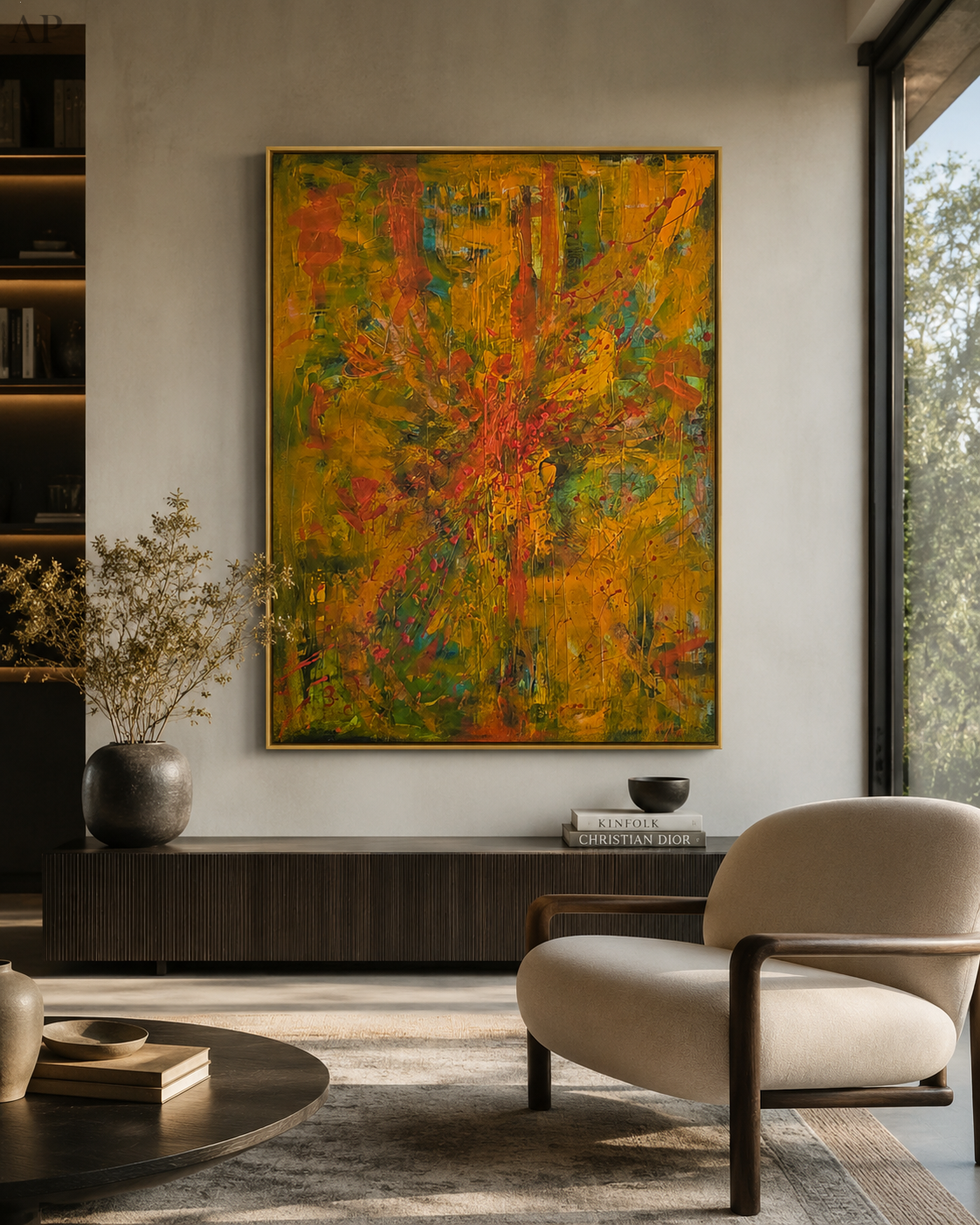 „Explozie de lumină” 90 × 120 cm | Acrilic și tehnică mixtă pe pânză - Pictură contemporană - Bacău