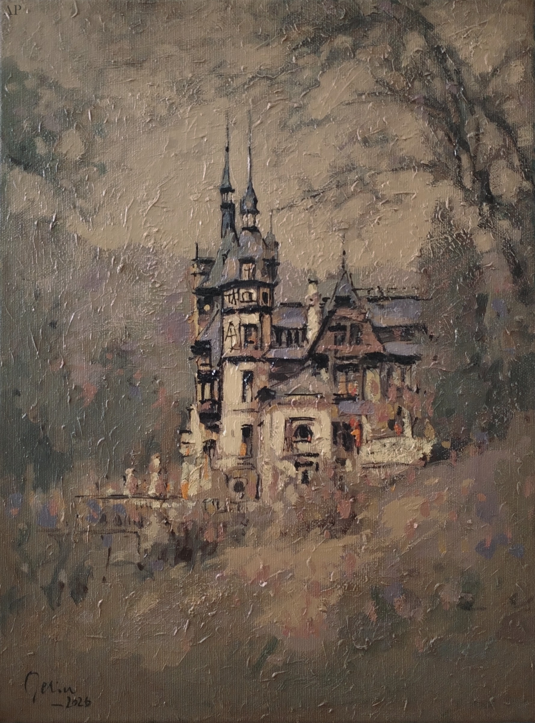 Toamna la Castelul Peles - Pictură contemporană - București
