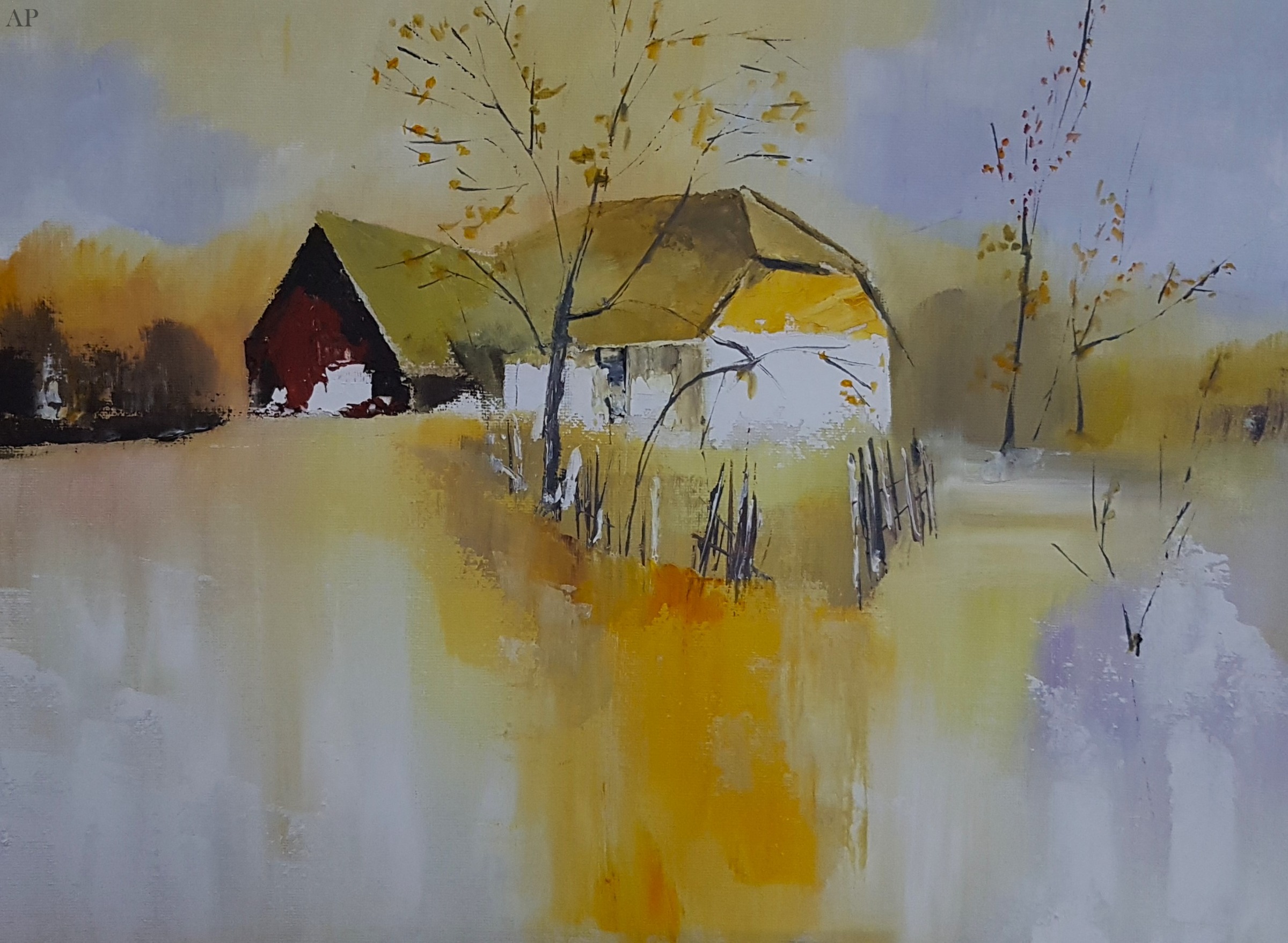 Toamnă târzie în Făgăraș - Pictură contemporană - Brașov