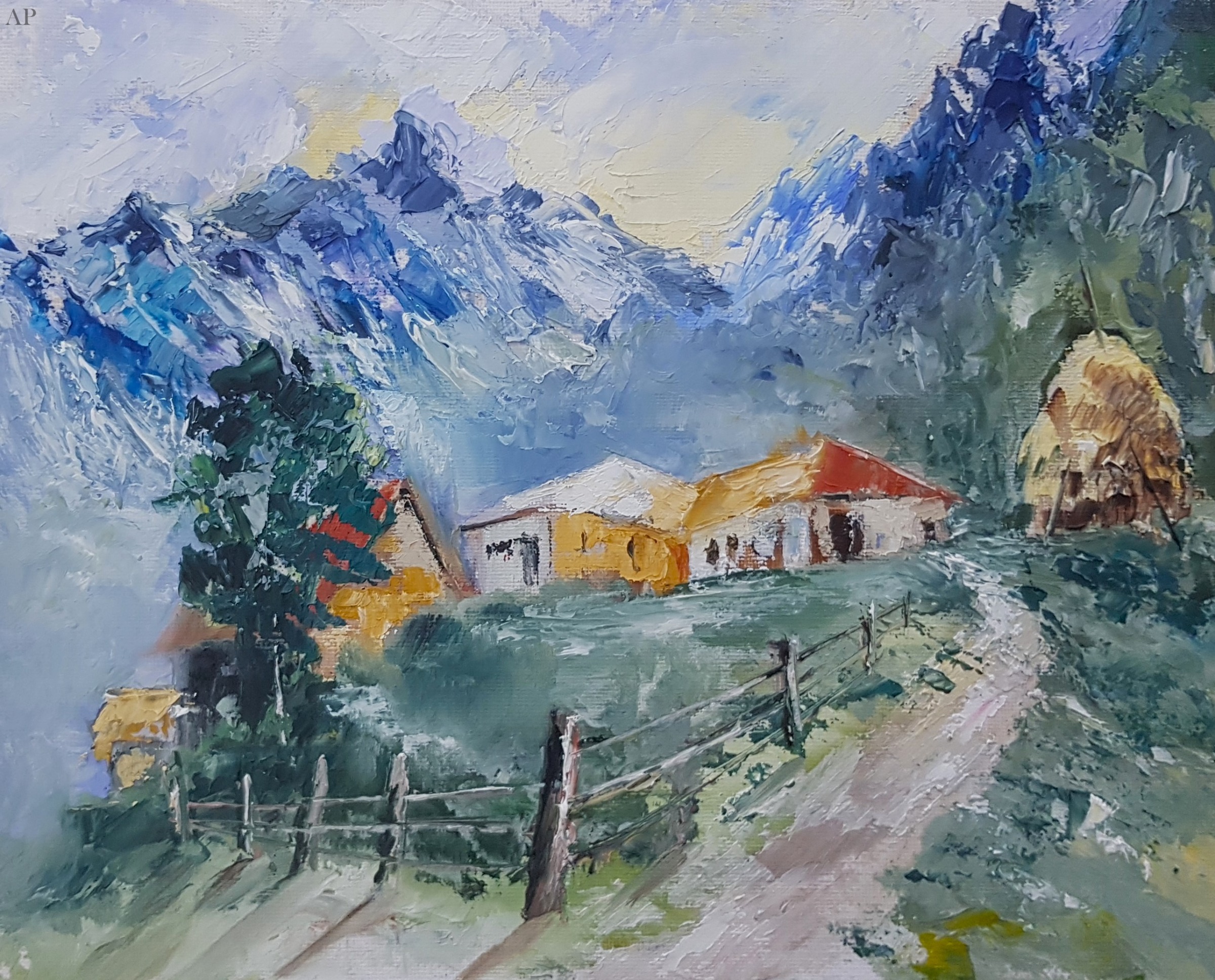 Spre satul din munți - Pictură contemporană - Brașov