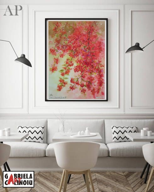 Red Atmosphere 3 - Pictură contemporană