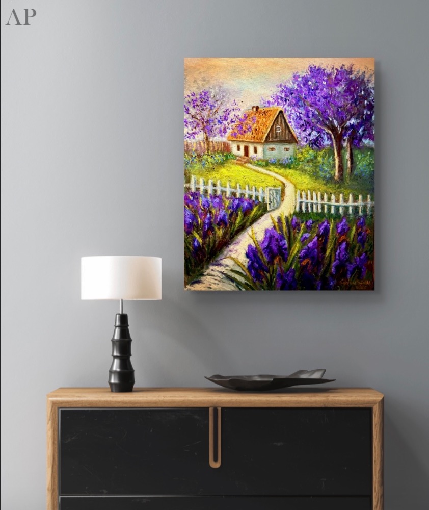 La portița dorului-pictură ulei - Pictură contemporană