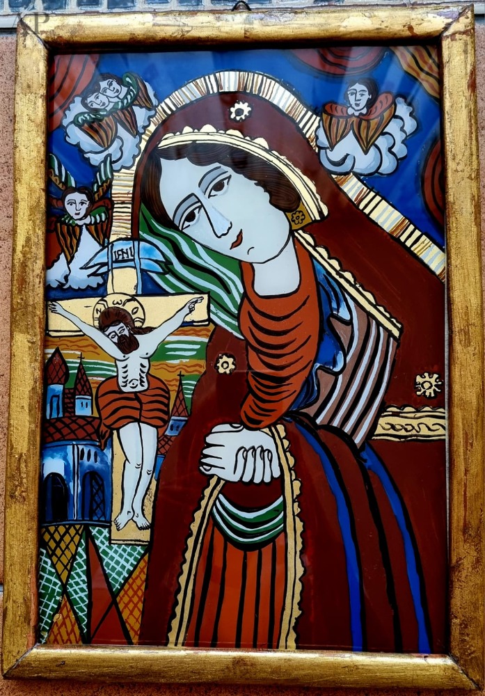 Icoană pe sticlă Maica Domnului - Lucrări cu temă religioasă - Brașov