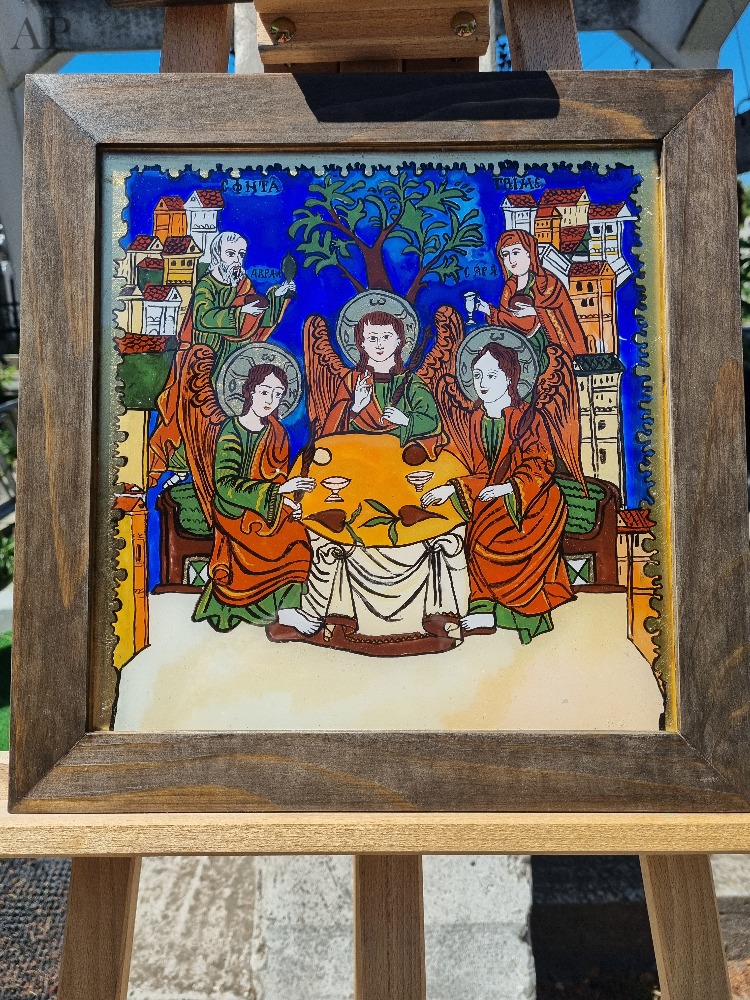 Icoană pe sticlă Sf Treime - Lucrări cu temă religioasă - Brașov