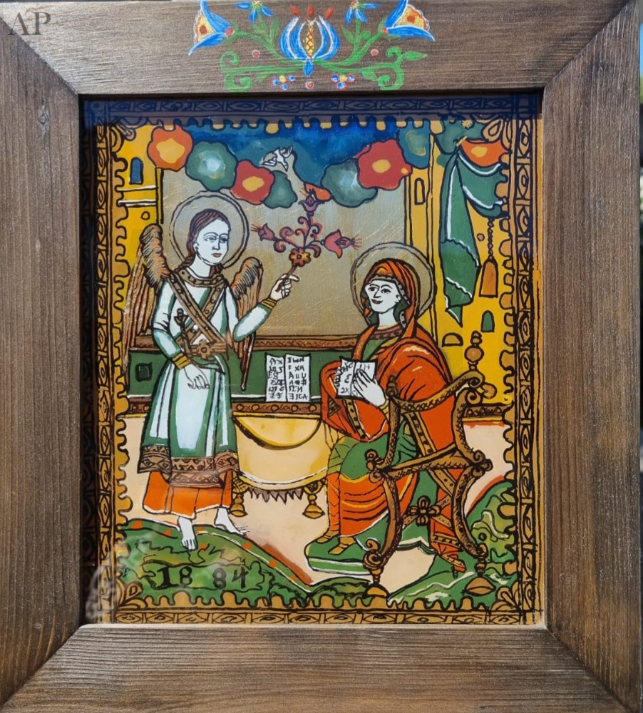 Icoană pe sticlă Buna Vestire - Lucrări cu temă religioasă - Brașov