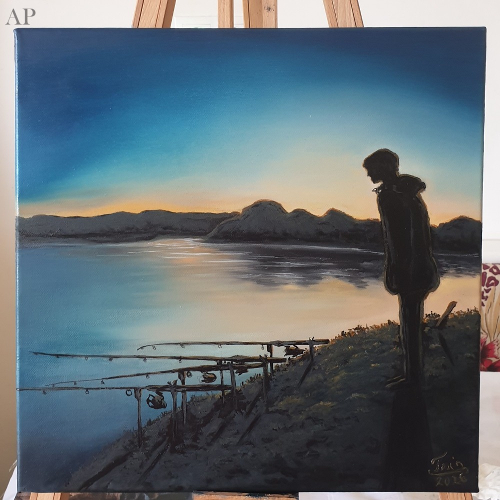 Așteptând lumina — ulei pe panza - Pictură contemporană - Alba