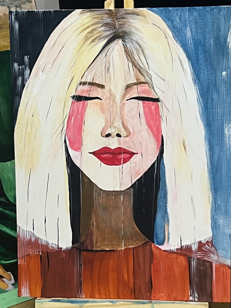 Potret de fata, abstract - Pictură contemporană - Bihor