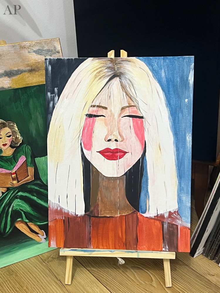 Potret de fata, abstract - Pictură contemporană