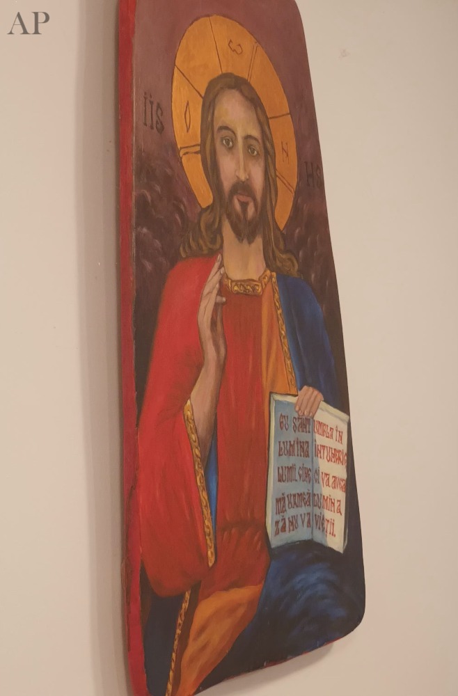 Icoana Mântuitorului. Ulei pe blat de lemn 90/50 cm. - Lucrări cu temă religioasă