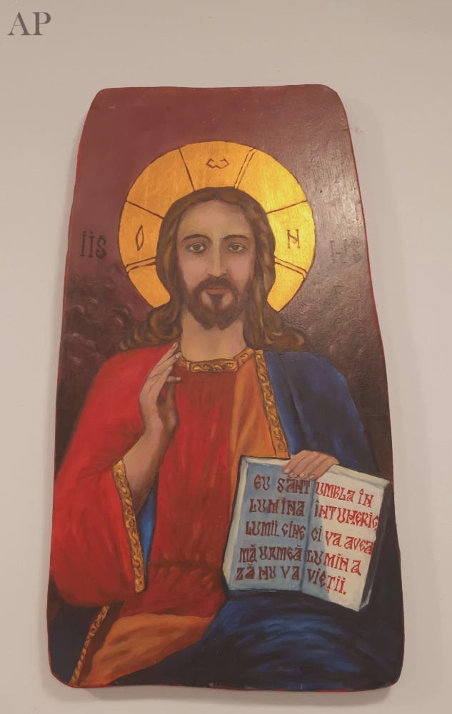 Icoana Mântuitorului. Ulei pe blat de lemn 90/50 cm. - Lucrări cu temă religioasă - Iași