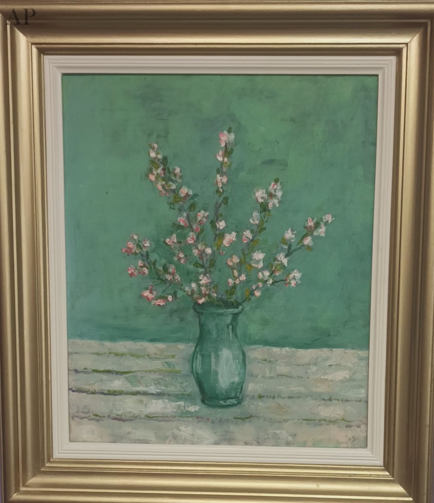 Ioan Bodea. Dalbe flori de mai.Ulei/ carton rigid 50/60 cm(ramă inclusă) - Pictură contemporană - Iași