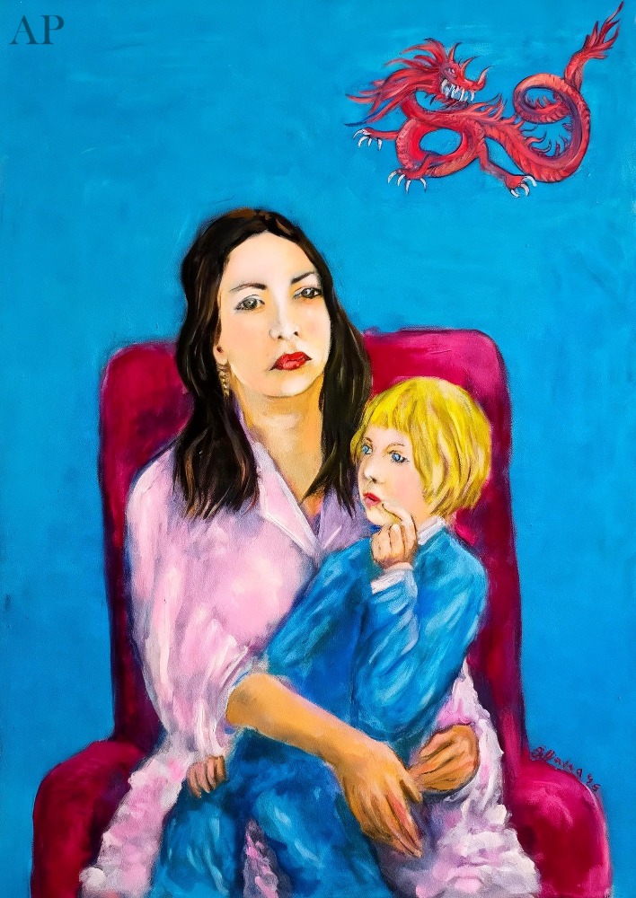 Ioan Bodea.Sub semnul dragonului protector.70/50 cm.Acrilic/pânză. - Pictură contemporană - Iași