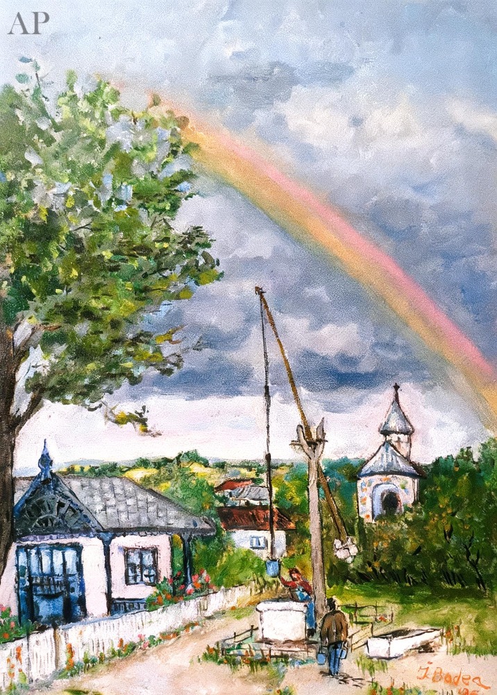 Ioan Bodea .Ulei/ pânză.40/30 cm.Satul din inima noastră. - Pictură contemporană - Iași
