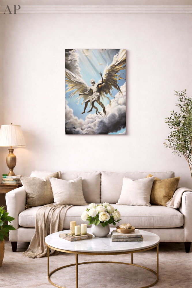 Recrearea tabloului viral “Icarus Faces Fate” al lui Luke Leál - Pictură contemporană - București