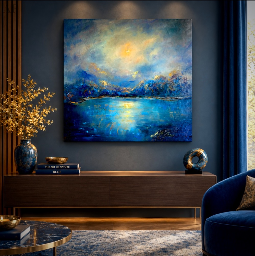 Fall in blue - Pictură contemporană - Cluj