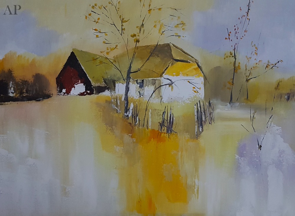 Toamnă târzie în Făgăraș - Pictură contemporană - Brașov