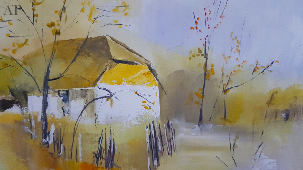Toamnă târzie în Făgăraș - Pictură contemporană