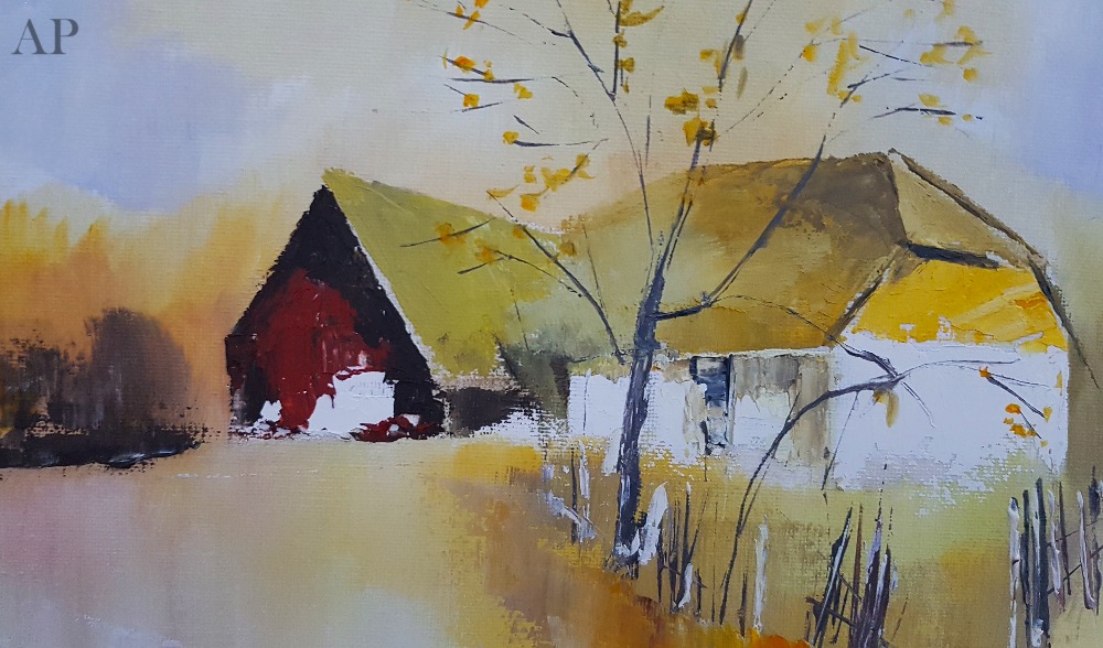 Toamnă târzie în Făgăraș - Pictură contemporană