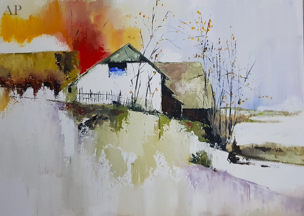 Prima zăpadă - Pictură contemporană - Brașov