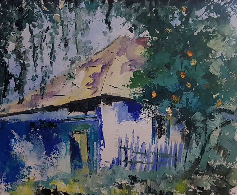 Caniculă rurală - Pictură contemporană - Brașov